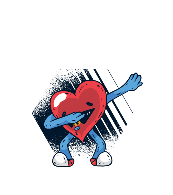 'Inimă DAB Floss Heart tricou amuzant pentru Valentine''s Day' model alb pe tricou
