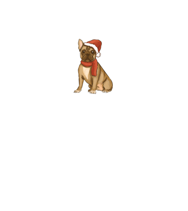 Bulldog francez de Crăciun model alb pe tricou