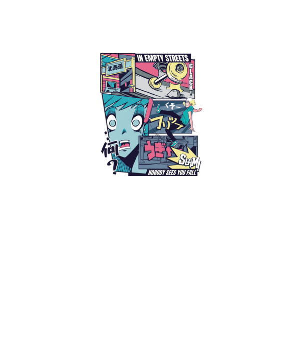Anime Vaporwave Benzi desenate Skateboard model negru pe tricou