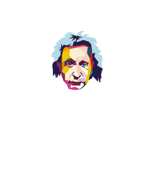 Einstein abstract model alb pe tricou
