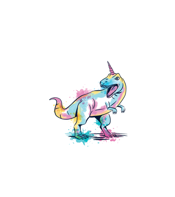 Unicornsaurus - Dinozaur Unicorn model alb pe tricou