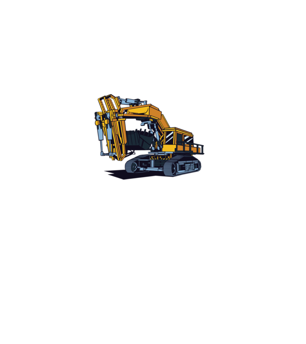 Excavator model gri pe tricou