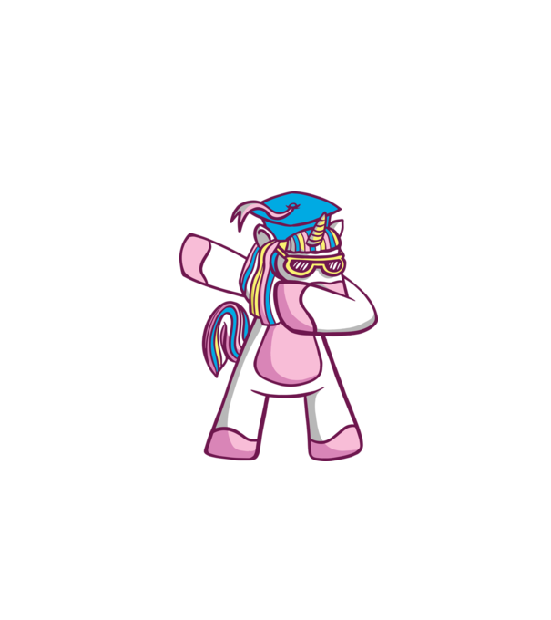 Unicorn Absolvent DAB model alb pe tricou