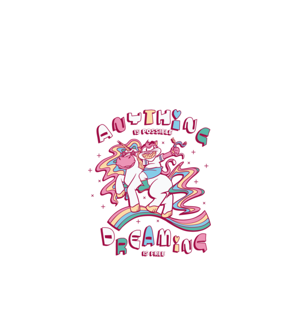 Orice este posibil Unicorn model alb pe tricou