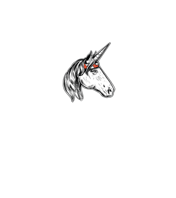 Cal Unicorn model gri pe tricou