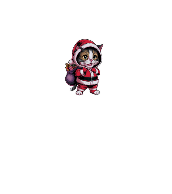 Santa Cat model negru pe tricou