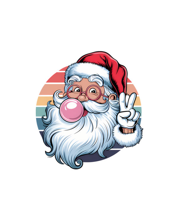 Bubble gum santa model alb pe tricou
