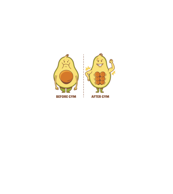Antrenament Avocado model alb pe tricou