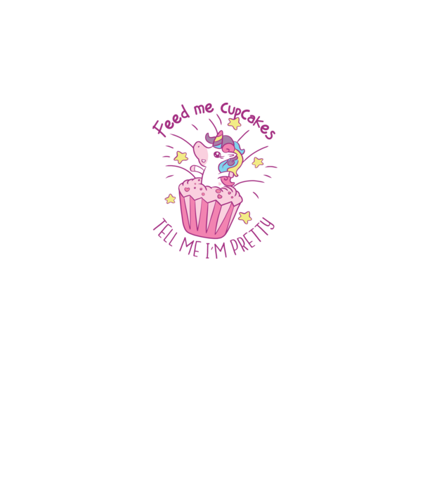 Unicorn Muffin model alb pe tricou