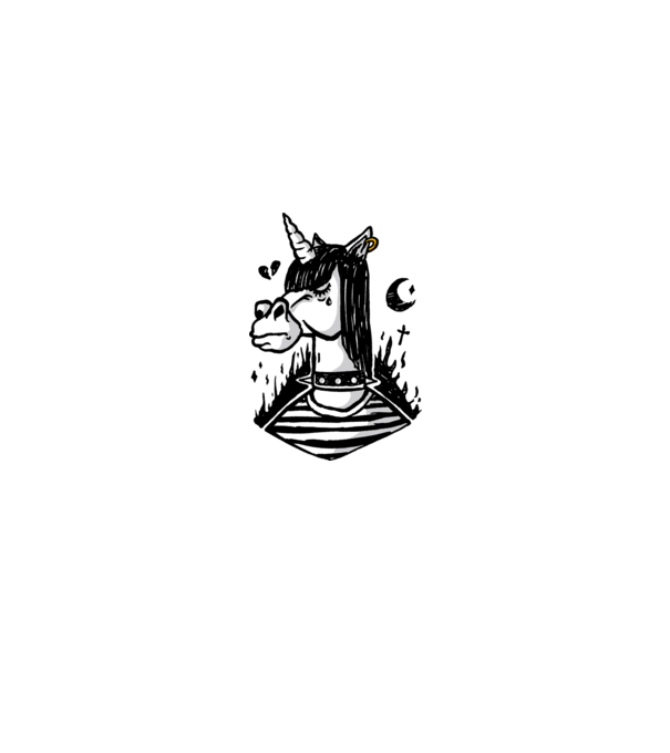 Emo unicorn model roz deschis pe tricou