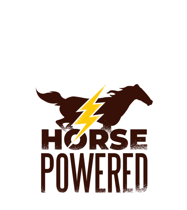 Horse Powered Cal-putere tricou călăreț model verde de măr pe tricou