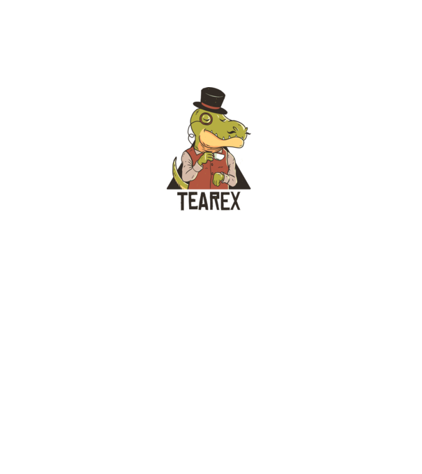 Tea Rex dinozaur cu ceai model alb pe tricou