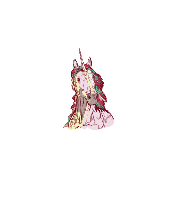 Unicorn colorat model negru pe tricou