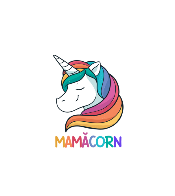 mamăcorn model negru pe tricou