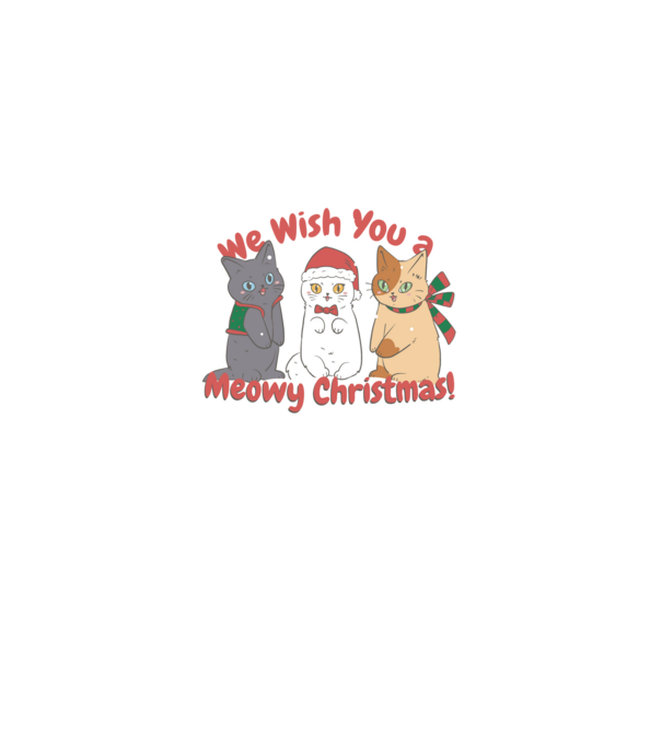 We wish You a Meowy Christmas model negru pe tricou
