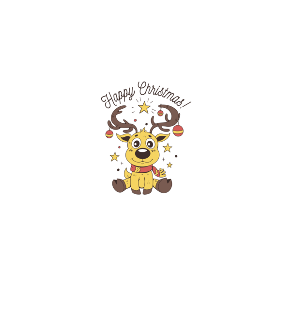 Happy Christmas Reindeer Alb model alb pe tricou
