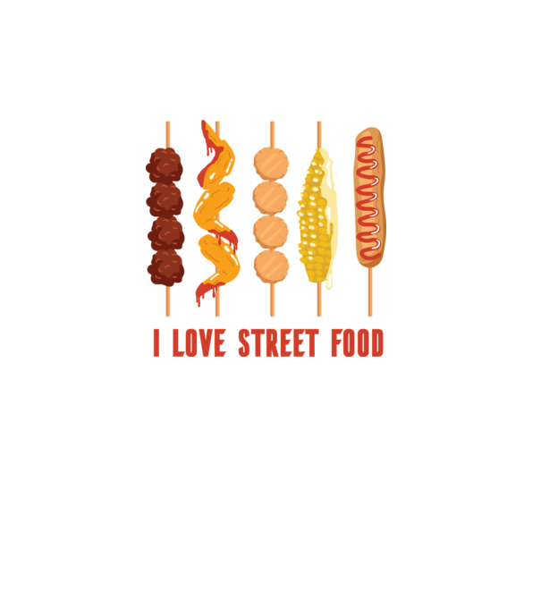 I Love Street Food model turcoaz pe tricou