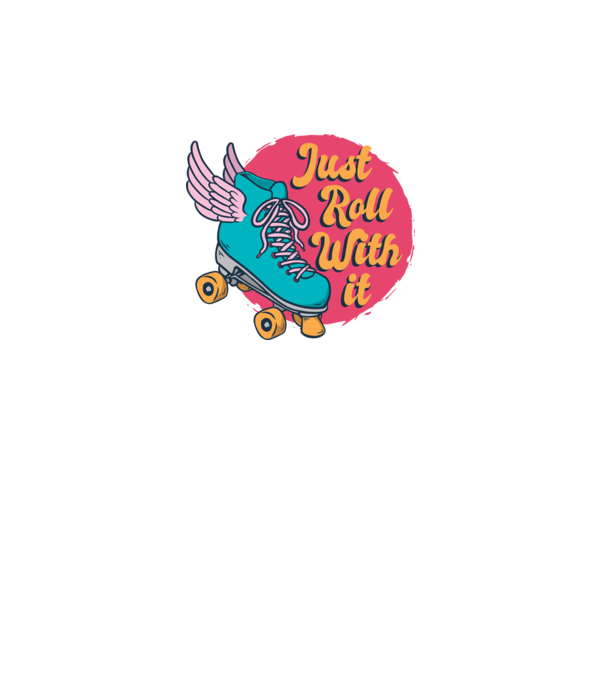 Just Roll with it - patine cu rotile model albastru închis pe tricou