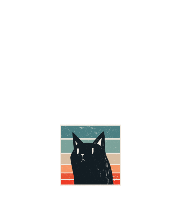 Pisică retro model negru pe tricou