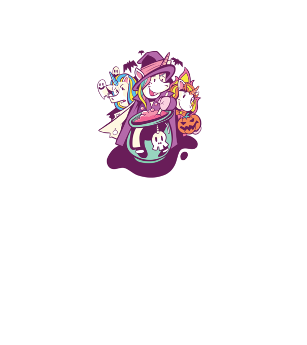 Unicorni Halloween model roz deschis pe tricou