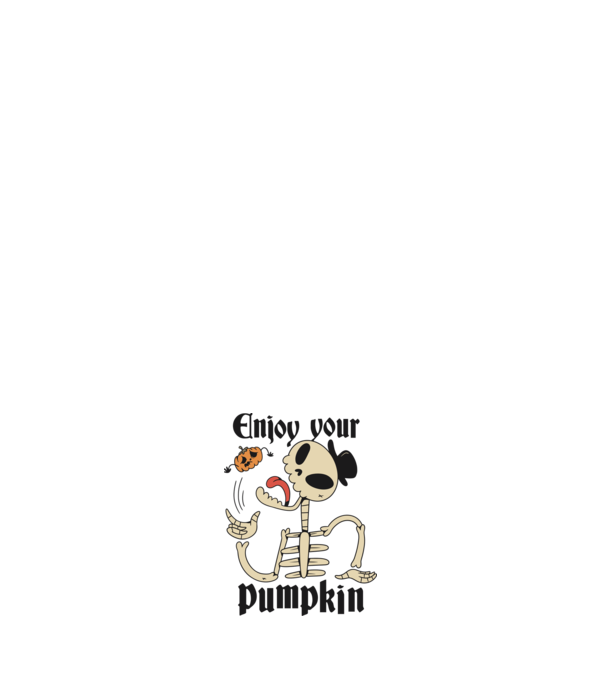 Enjoy your pumpkin Skeleton model alb pe tricou