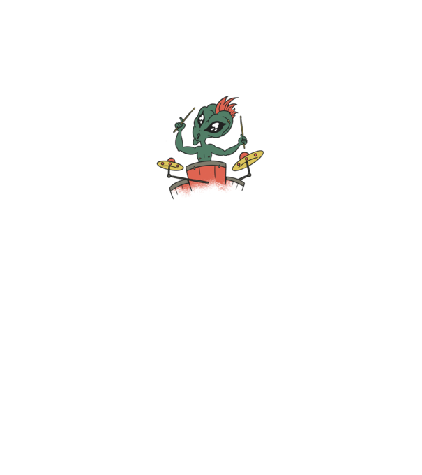 Alien baterist model negru pe tricou