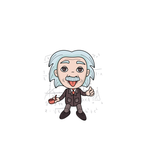 Caricatură Einstein model negru pe tricou
