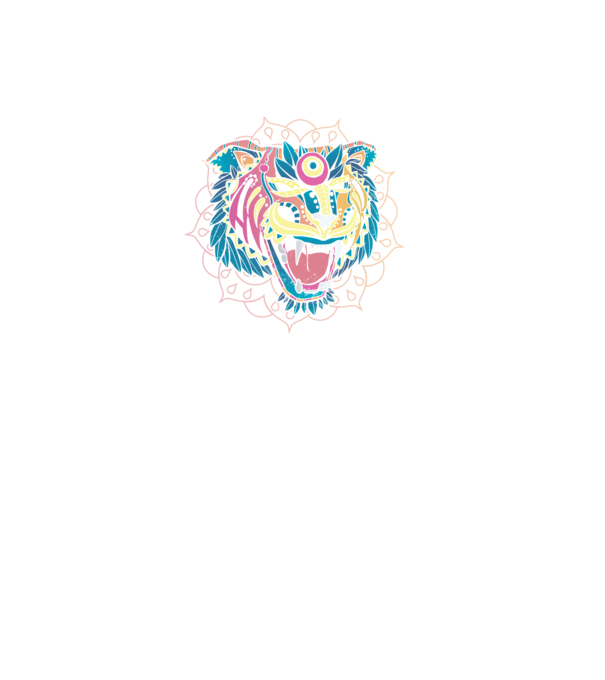 Tigru Mandala model negru pe tricou