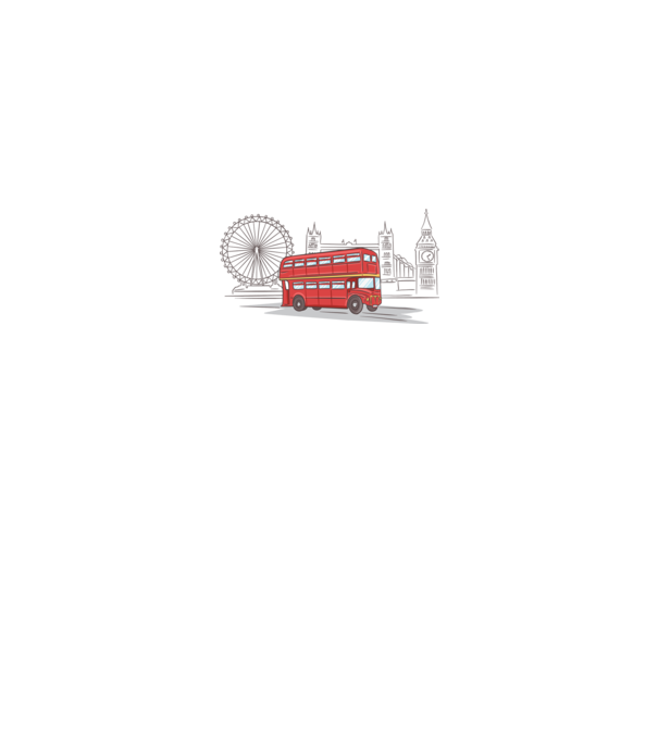 London Bus model alb pe tricou