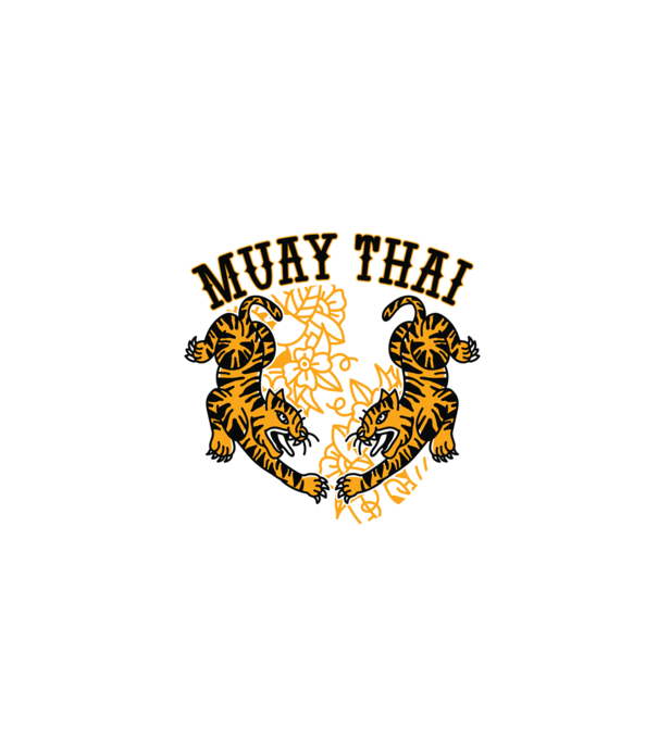 Tigri Muay Thai model gri pe tricou