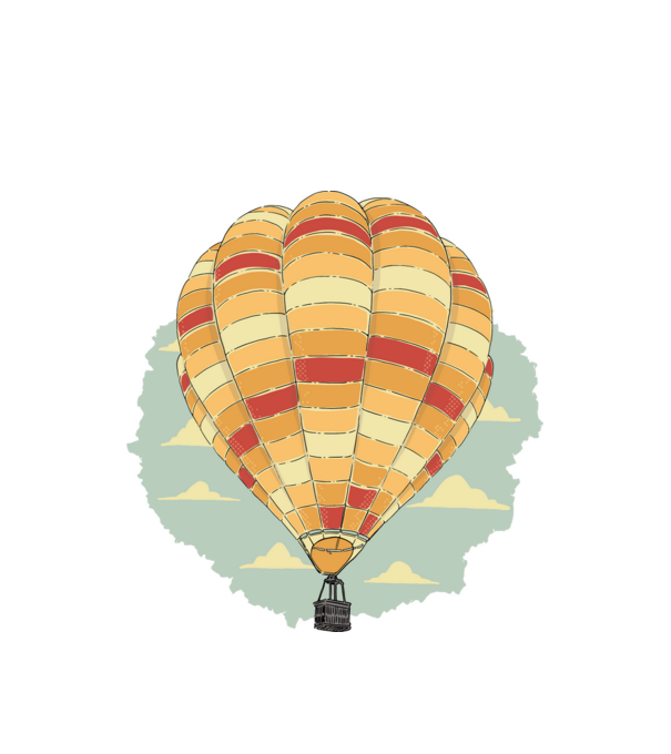 Aerostat model alb pe tricou