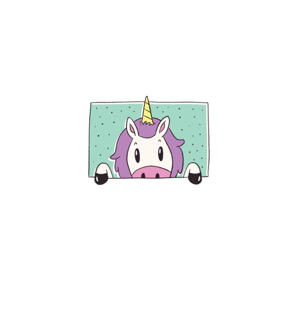 Unicorn curios model gri pe tricou