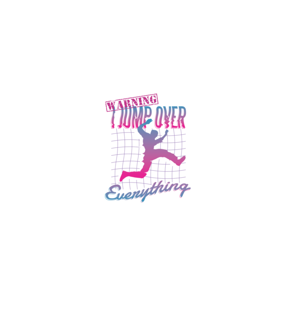 Warning I Jump over everything Parkour model negru pe tricou