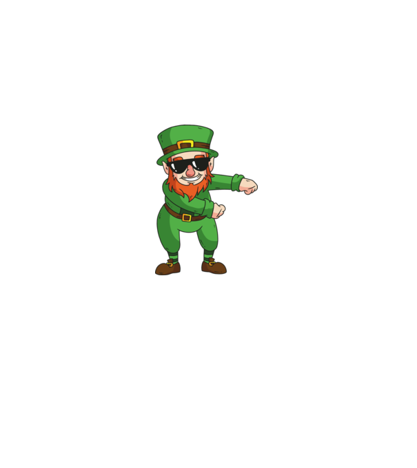 Leprechaun Floss DAB model alb pe tricou