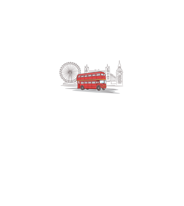 London Bus model alb pe tricou