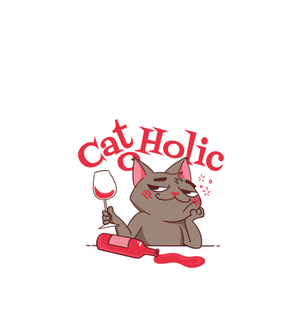 Catoholic - iubitor de pisici model alb pe tricou