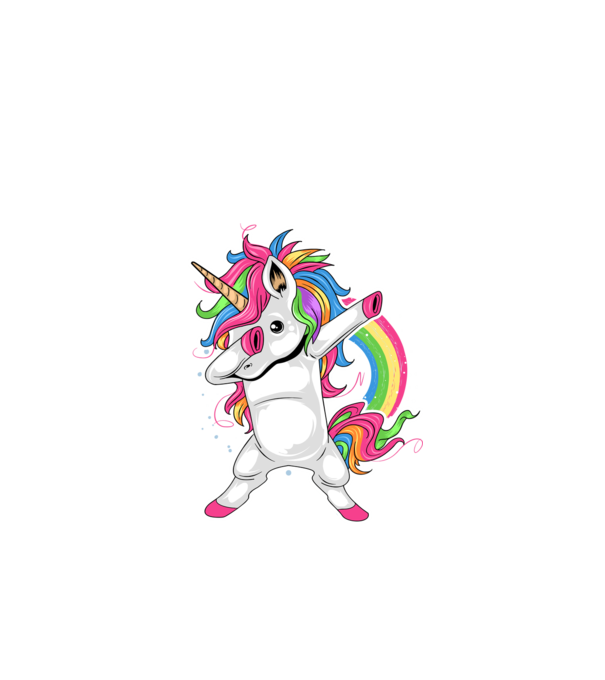 Unicorn Dab model negru pe tricou