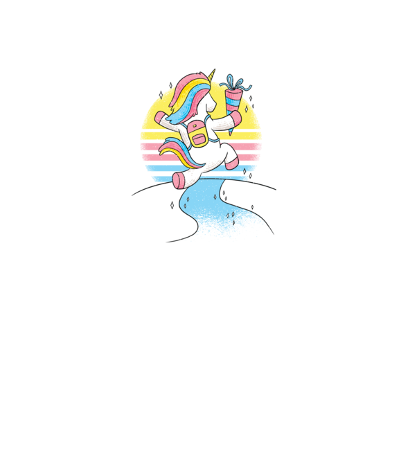 Unicorn școlar model alb pe tricou
