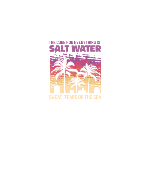 Retro Sunset - Apa sărată este leac pentru orice model negru pe tricou
