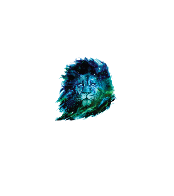 lion color splash model alb pe tricou