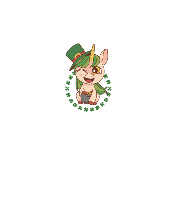 St Patrick Unicorn model negru pe tricou