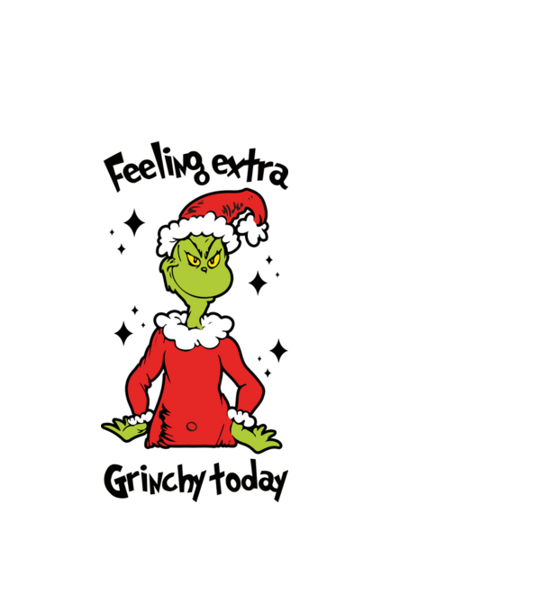 Feeling extra Grinchy today model alb pe tricou