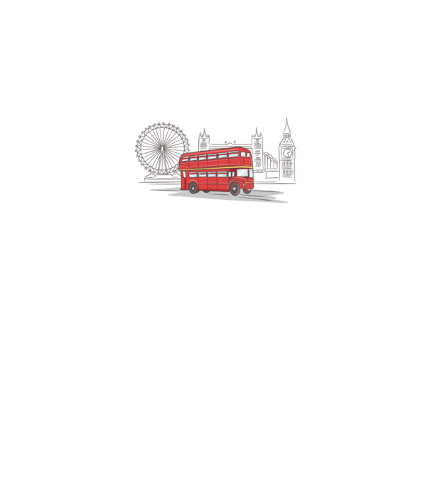London Bus model alb pe tricou