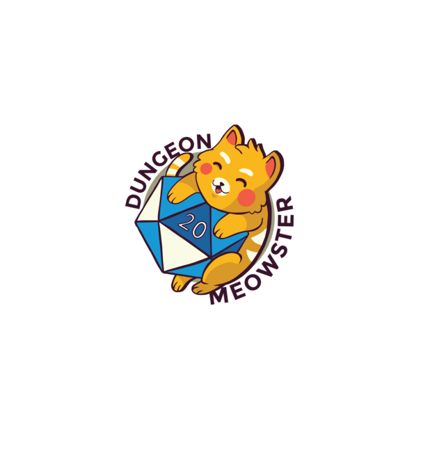 Dungeon Meowster joc de rol RPG tricou cu pisică model alb pe tricou