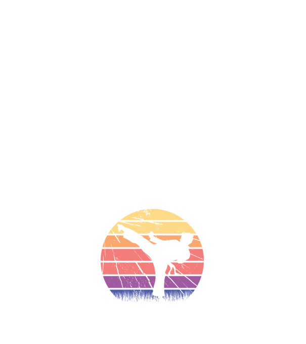 Karate Retro model negru pe tricou