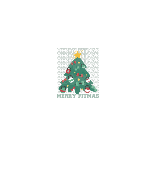 Merry Fitmas Fitmas Pom de Crăciun Fitness model gri pe tricou