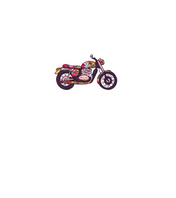Motociclist Hippi model negru pe tricou
