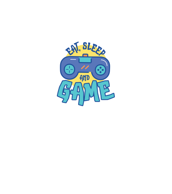 Eat Sleep and Game model alb pe tricou