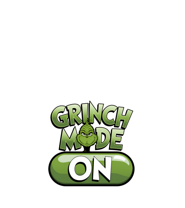 Grinch mode ON model alb pe tricou
