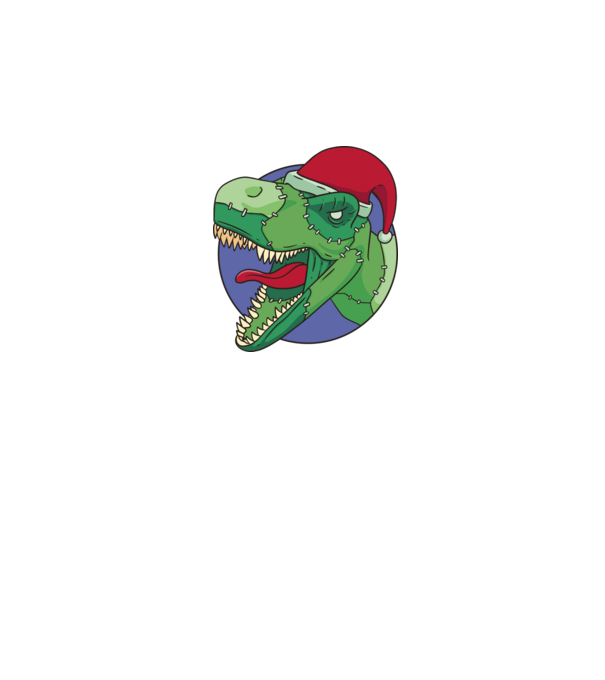 T-rex Santa model alb pe tricou